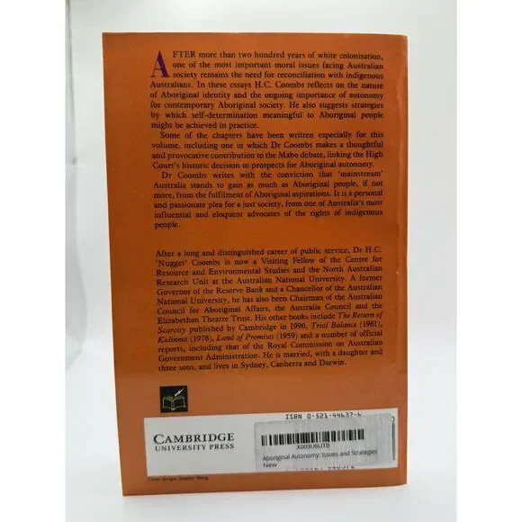 Aboriginal Autonomy: Issues and Strategies by Herbert Cole Coombs (English) Pape - Picture 2 of 5